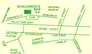 The Kingsbridge B&B, 
14 Parkgate Street, 
Dublin 8,
Irland